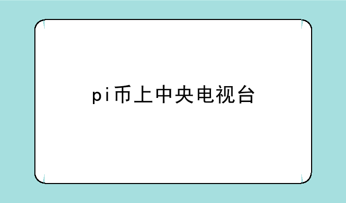 pi币上中央电视台