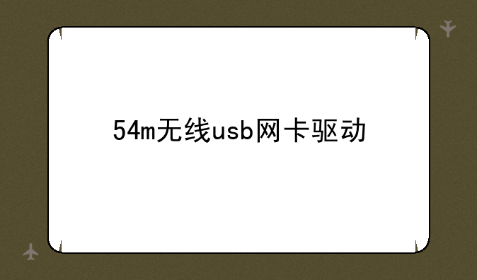 54m无线usb网卡驱动