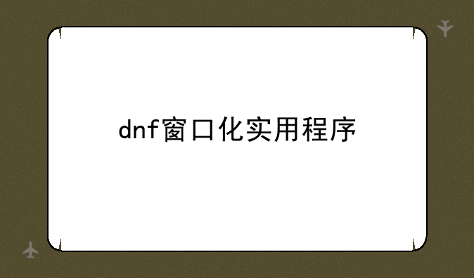 dnf窗口化实用程序