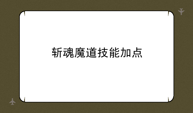 斩魂魔道技能加点