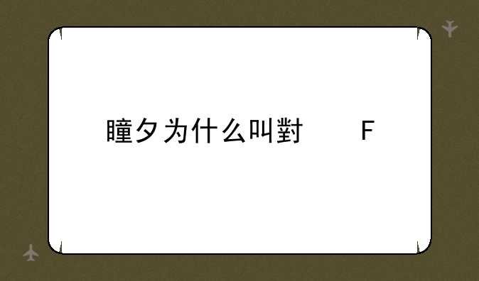 瞳夕为什么叫小葵