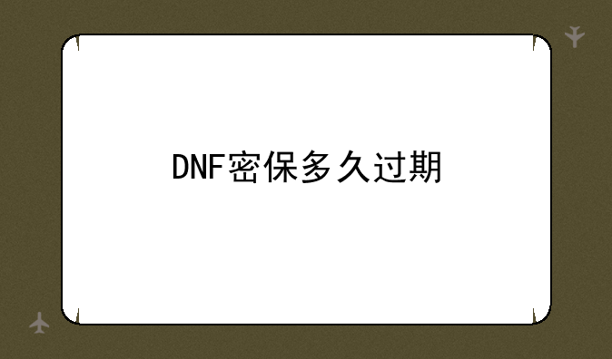 DNF密保多久过期