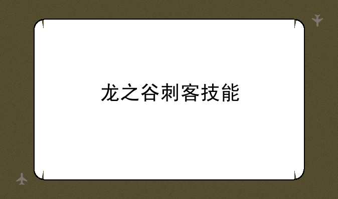 龙之谷刺客技能