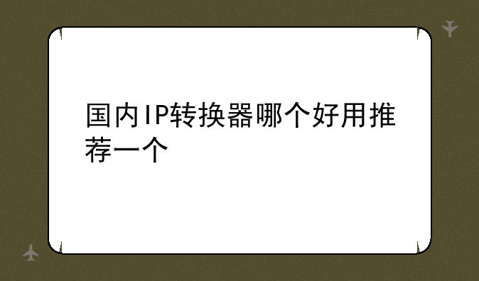 国内IP转换器哪个好用推荐一个