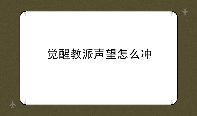 觉醒教派声望怎么冲