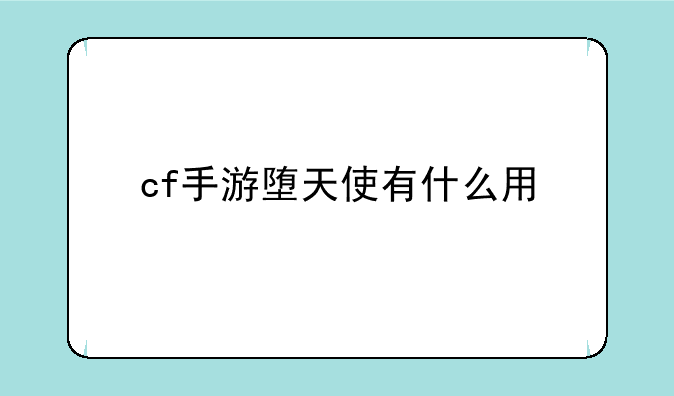 cf手游堕天使有什么用