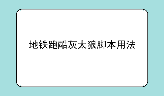 地铁跑酷灰太狼脚本用法