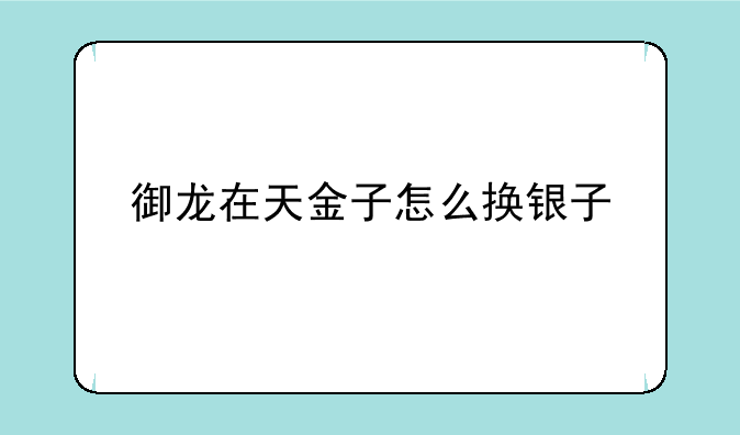 御龙在天金子怎么换银子