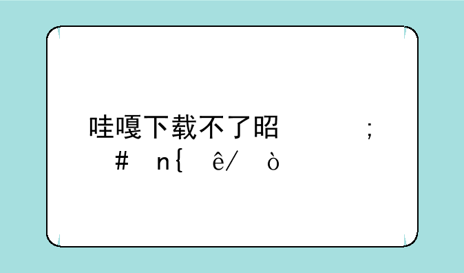 哇嘎下载不了是怎么回事？