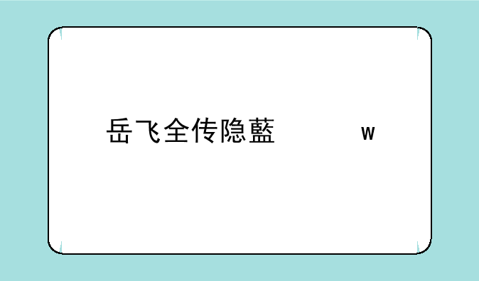 岳飞全传隐藏宝物都在哪里