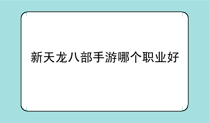 新天龙八部手游哪个职业好