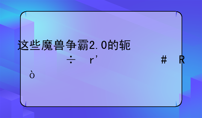 这些魔兽争霸2.0的软件都有什么用？