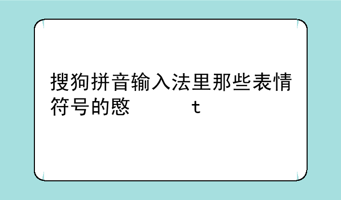 搜狗拼音输入法里那些表情符号的意思??