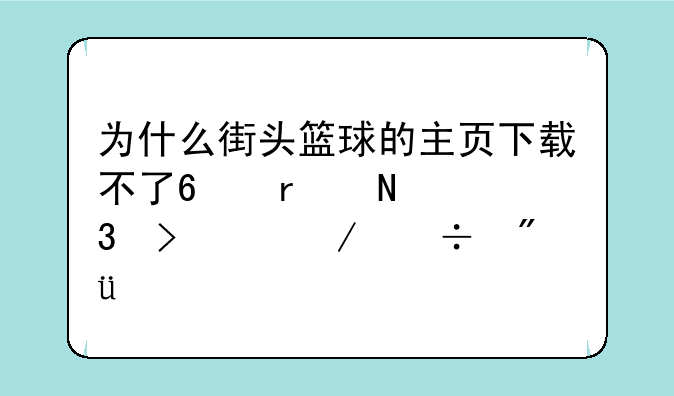 为什么街头篮球的主页下载不了?在哪里可以下载到??