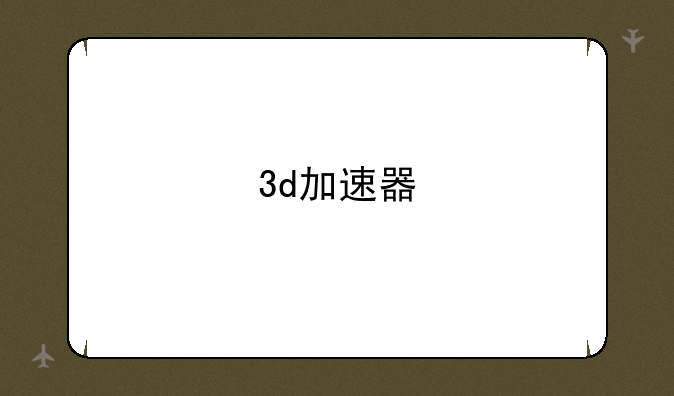 3d加速器