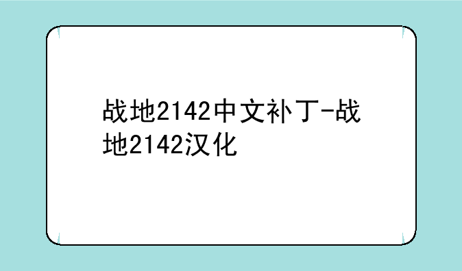 战地2142中文补丁-战地2142汉化